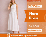 Nora Dress Sewing Pattern | Boat Neck Dress | Fitted Dress Pattern | Sewing Patterns | Women Patterns | Summer Dress | Women Dress