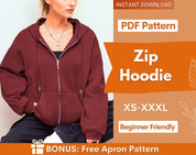 Zip Up Hoodie Pattern, Women Hoodie, Sweatshirt Pattern, Women Sewing Pattern, Zip Jacket Pattern, Sewing Patterns, Zipper Hoodie Pattern