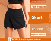 Skort Sewing Pattern | Skirt Pattern | Skort Pattern | Shorts Pattern | Womens Skirt | Sewing Patterns | Women Patterns | Mini Skirt Pattern