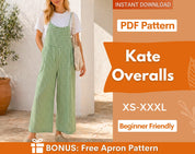Overalls Sewing Pattern, Romper Pattern, Jumpsuit Pattern, Meadow Overalls, Women Sewing Pattern, Dungaree Pattern, Loose Jumpsuit Overalls