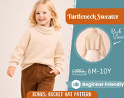 Sweater Sewing Pattern for Kids, Sweater Pattern, Turtleneck Sweater, PDF Pattern, Beginner Pattern, Sewing Pattern Toddlers, Kids Pattern