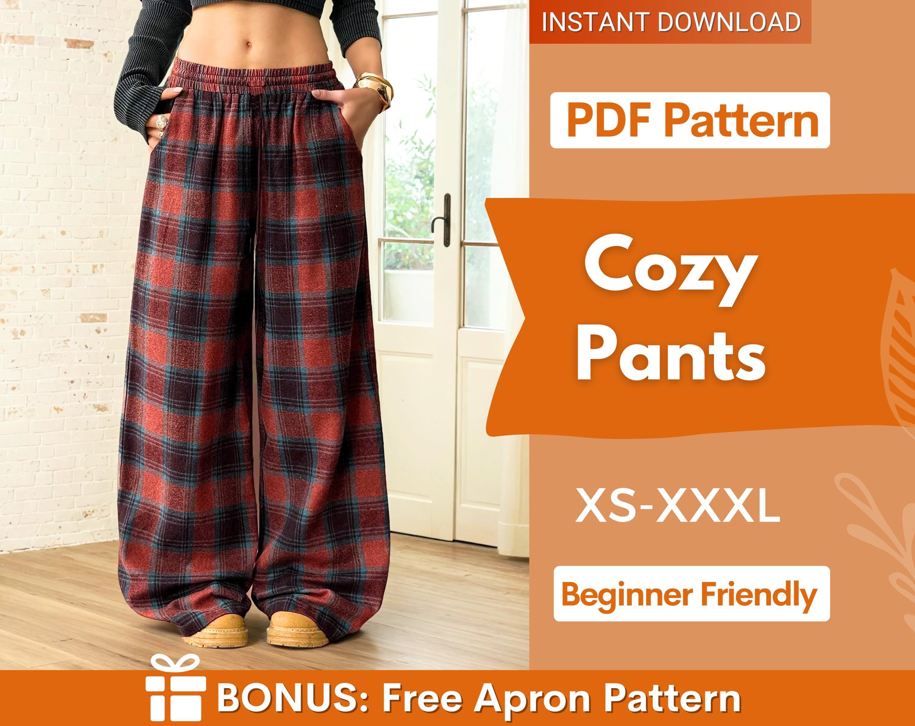 Wide Leg Pants with Pockets Sewing Pattern, Women Pants Pattern, Pajama Pants Sewing Pattern, Pyjama Pattern, Oversized Wide Leg Pants Women