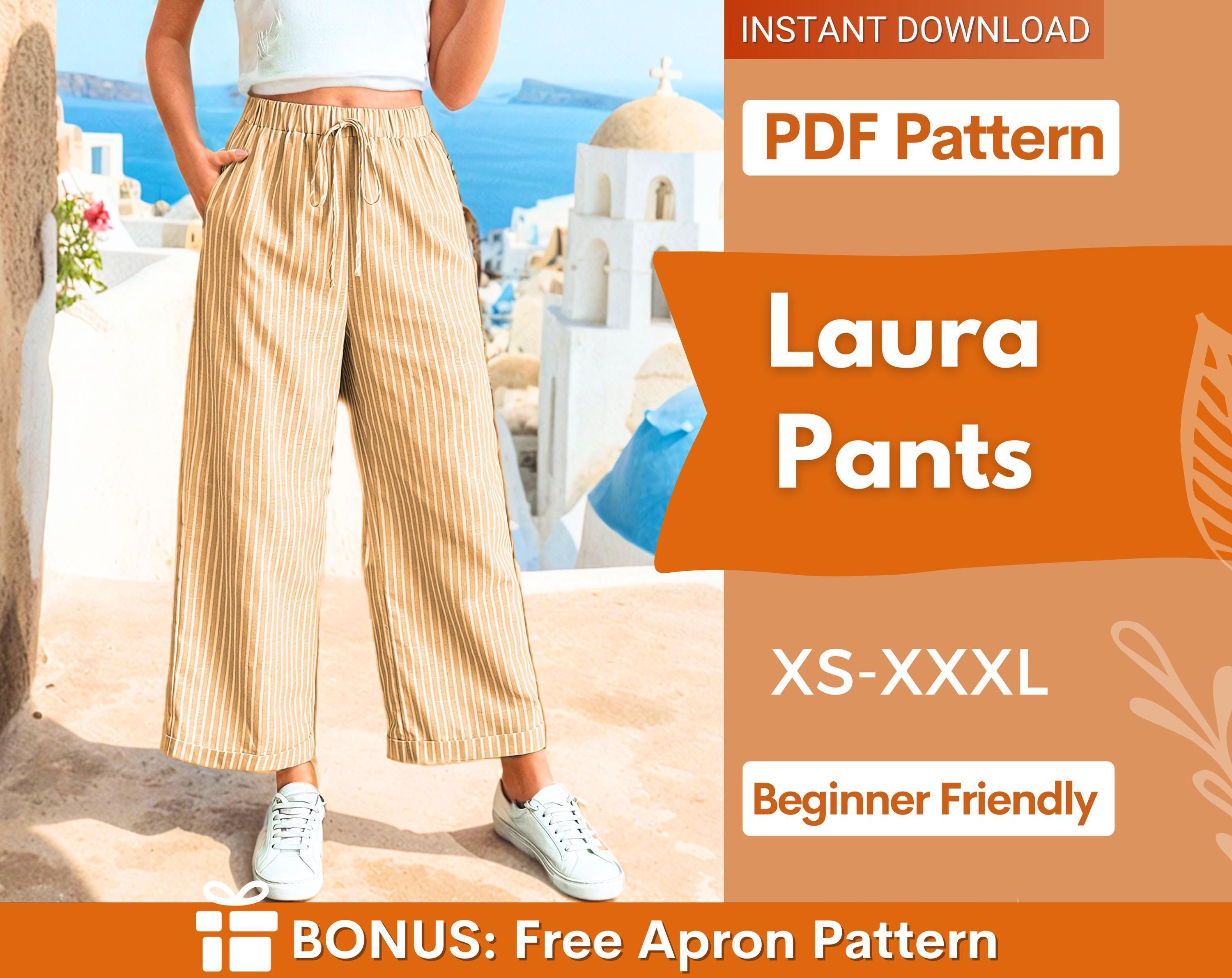 Pants Sewing Pattern for Women | Wide Leg Pants Pattern | Crop Pants Pattern | Sewing Patterns | Women Pattern Pants Trousers | Summer Pants