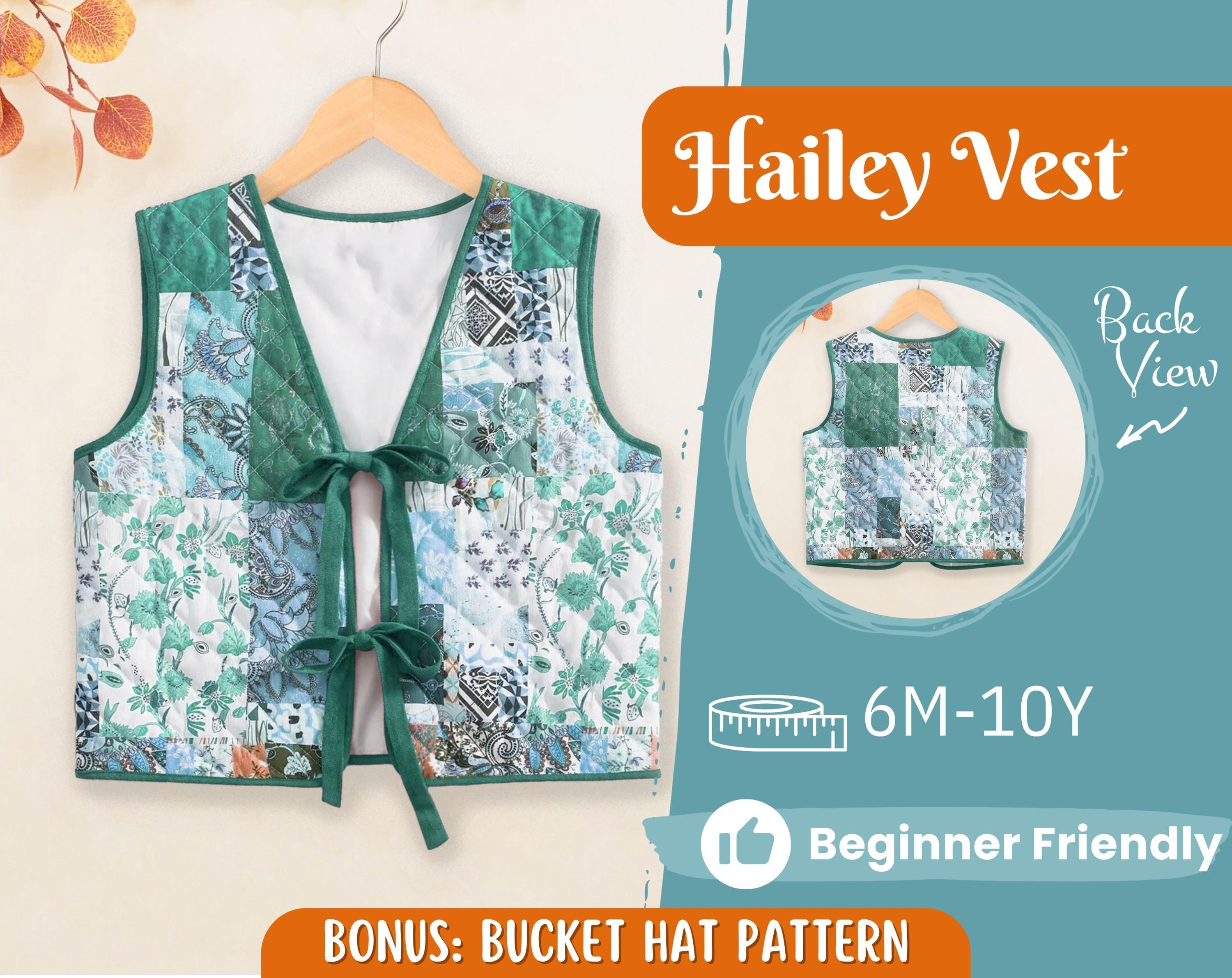 Vest Sewing Pattern for Kids, Kids Vest, Kids Pattern, PDF Pattern, Beginner Pattern, Sewing Pattern Toddlers, Quilted Vest Pattern
