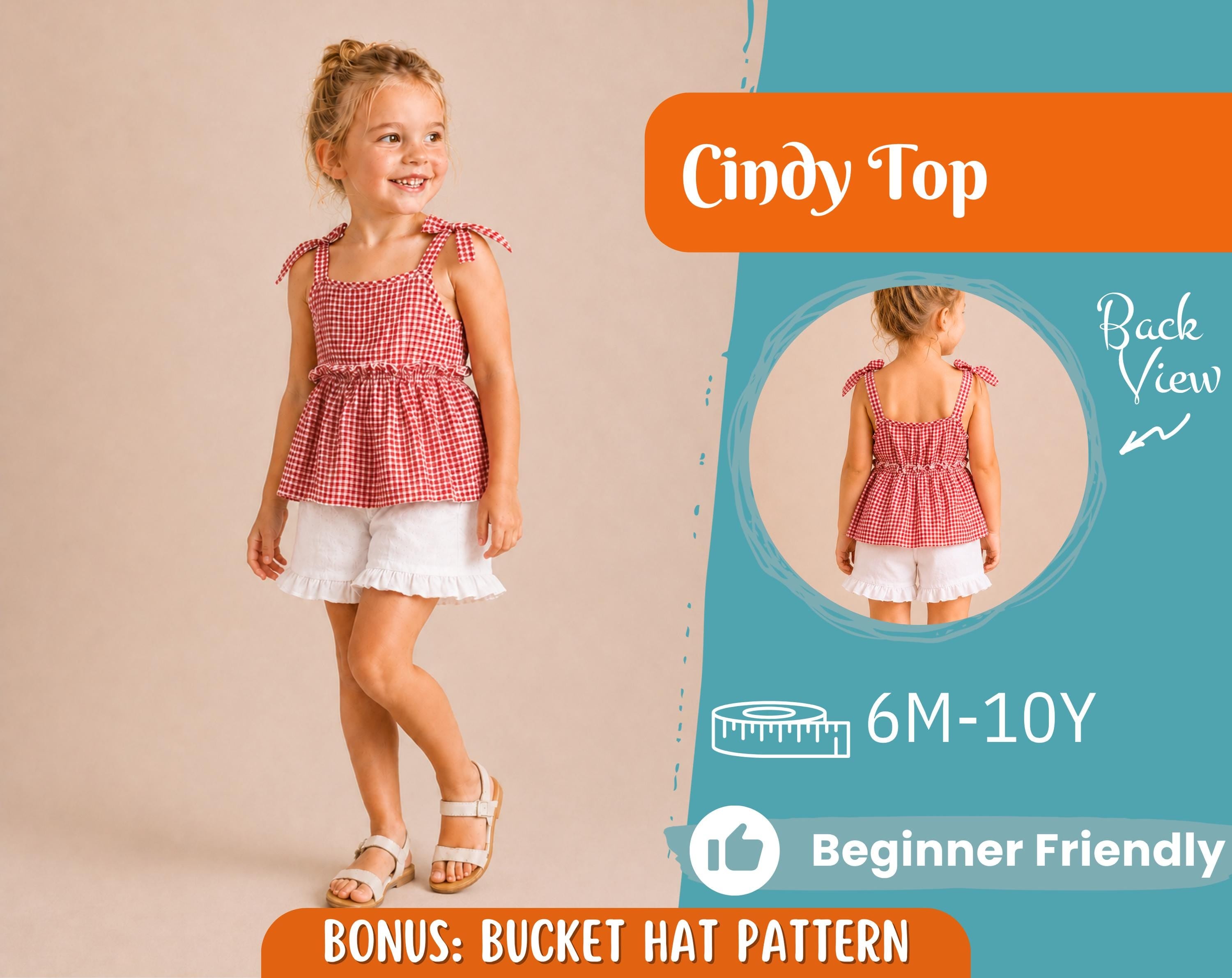 Top Sewing Pattern for Kids, Top Pattern, Kids Pattern, Girl Pattern, Beginner Pattern, Sewing Pattern Toddlers, PDF Pattern