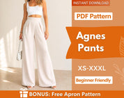 High Waisted Wide Leg Pant Sewing Pattern | XS-XXXL | Pants Pattern | Women Pants | Sewing Pattern | High Waist Pants | Wide Leg Pants
