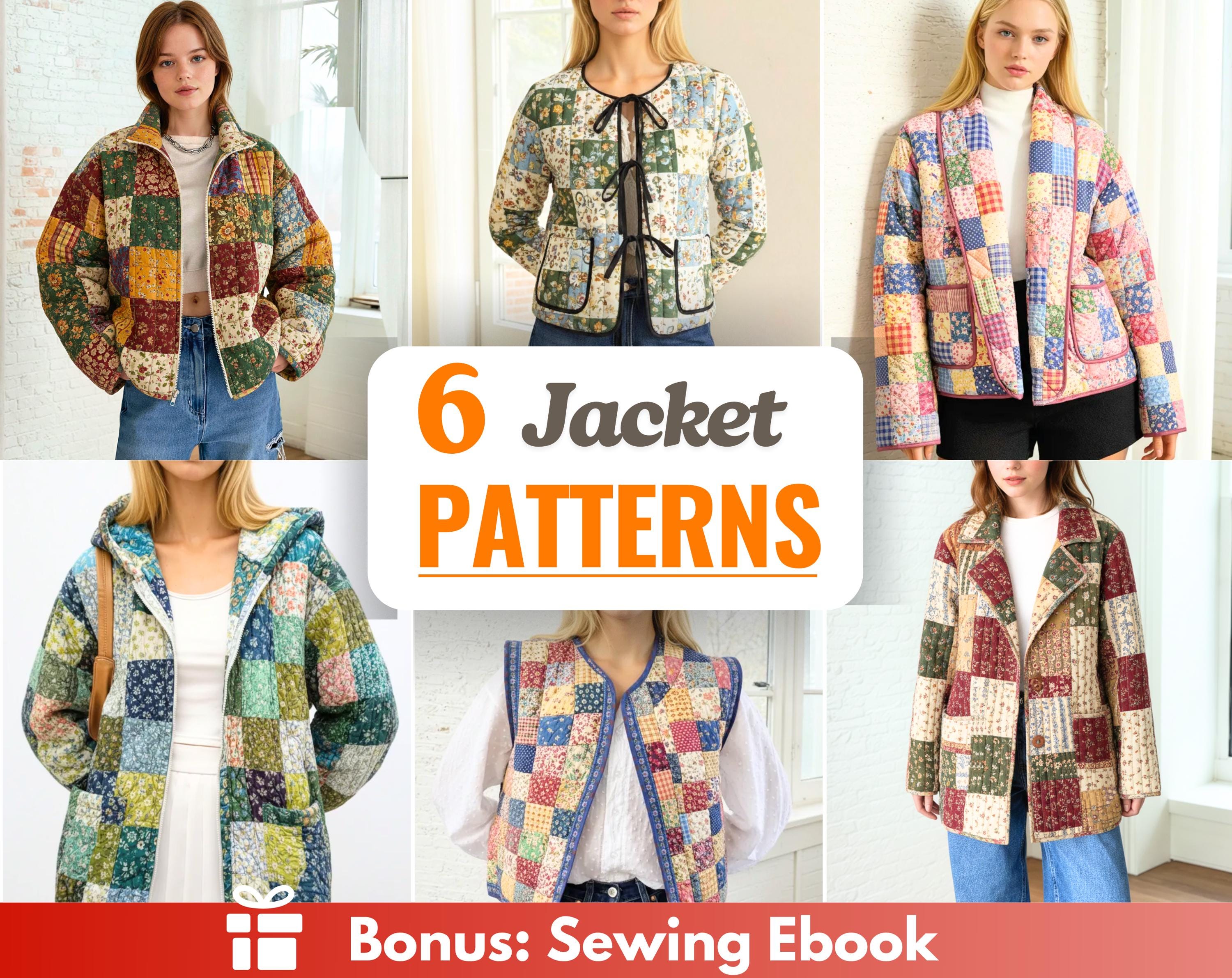 Quilted Jacket Sewing Patterns | Women Sewing Patterns | Jacket Sewing Pattern | Vest Pattern | Patchwork Patterns | Quilted Coat Pattern