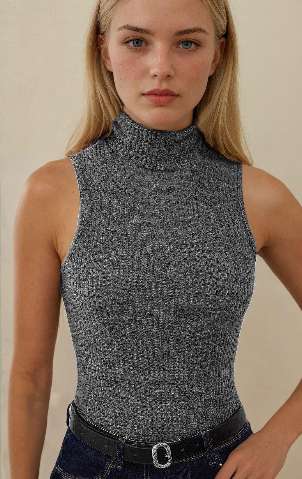 Tank Top Sewing Pattern | Mock Neck Top Pattern | Women Sewing Pattern Top | Turtleneck Top Pattern | Women Patterns | Fitted Top Pattern