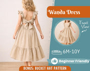 Dress Sewing Pattern for Kids, Dress Pattern, Kids Pattern, Long Dress Pattern, Beginner Pattern, Sewing Pattern Toddlers, PDF Pattern