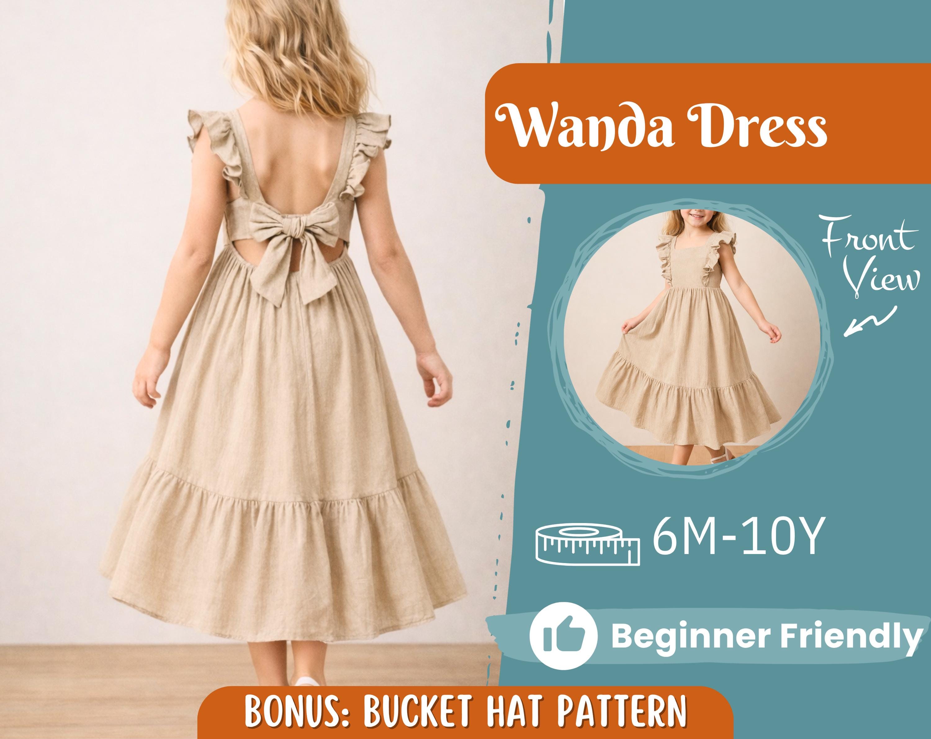 Dress Sewing Pattern for Kids, Dress Pattern, Kids Pattern, Long Dress Pattern, Beginner Pattern, Sewing Pattern Toddlers, PDF Pattern
