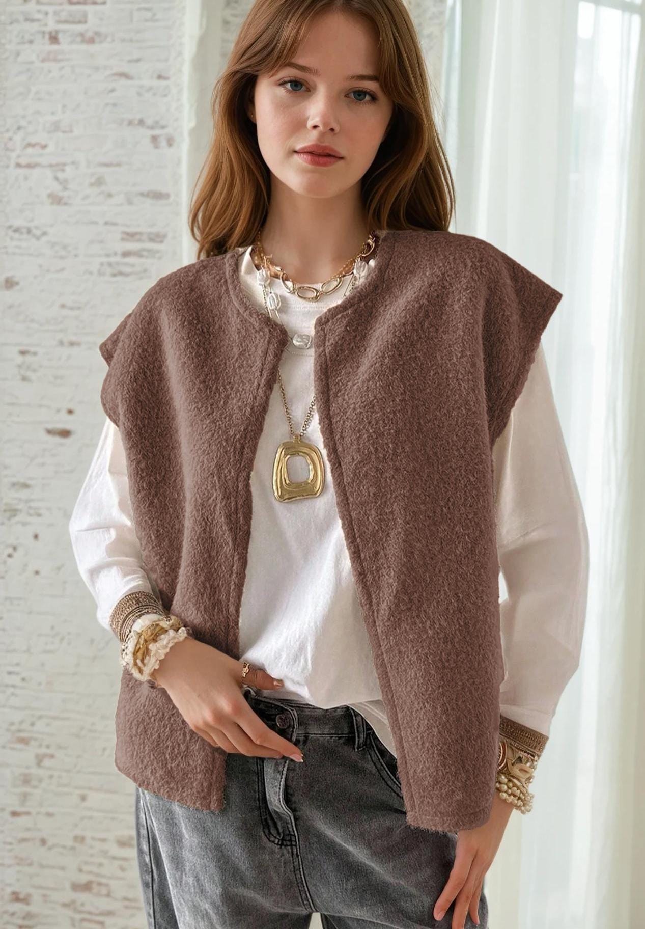 Teddy Vest Sewing Pattern for Women | Sewing Patterns | Women Pattern | Jacket Sewing Pattern | XS-XXXL | Women Vest Sewing Pattern