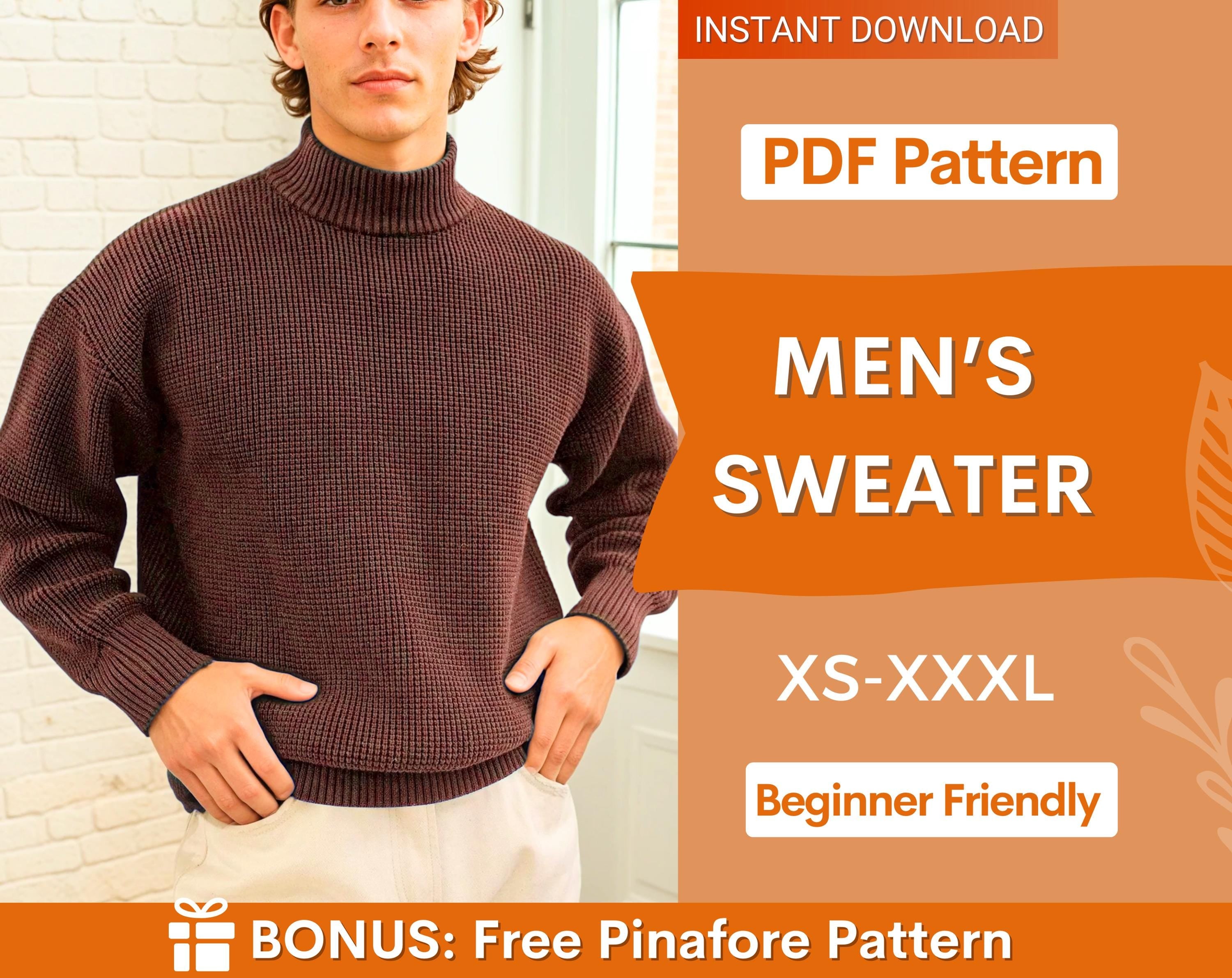 Men Sweater Sewing Pattern, Sweatshirt Pattern Men, Men Sewing Patterns, Beginner Men Pattern, Men Sweater Sweatshirt Men Top Sewing Pattern