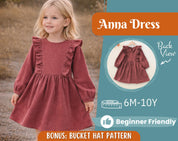 Dress Sewing Pattern for Kids, Dress Pattern, Kids Pattern, Easy PDF Pattern, Beginner Pattern, Sewing Pattern Toddlers, Baby Sewing Pattern