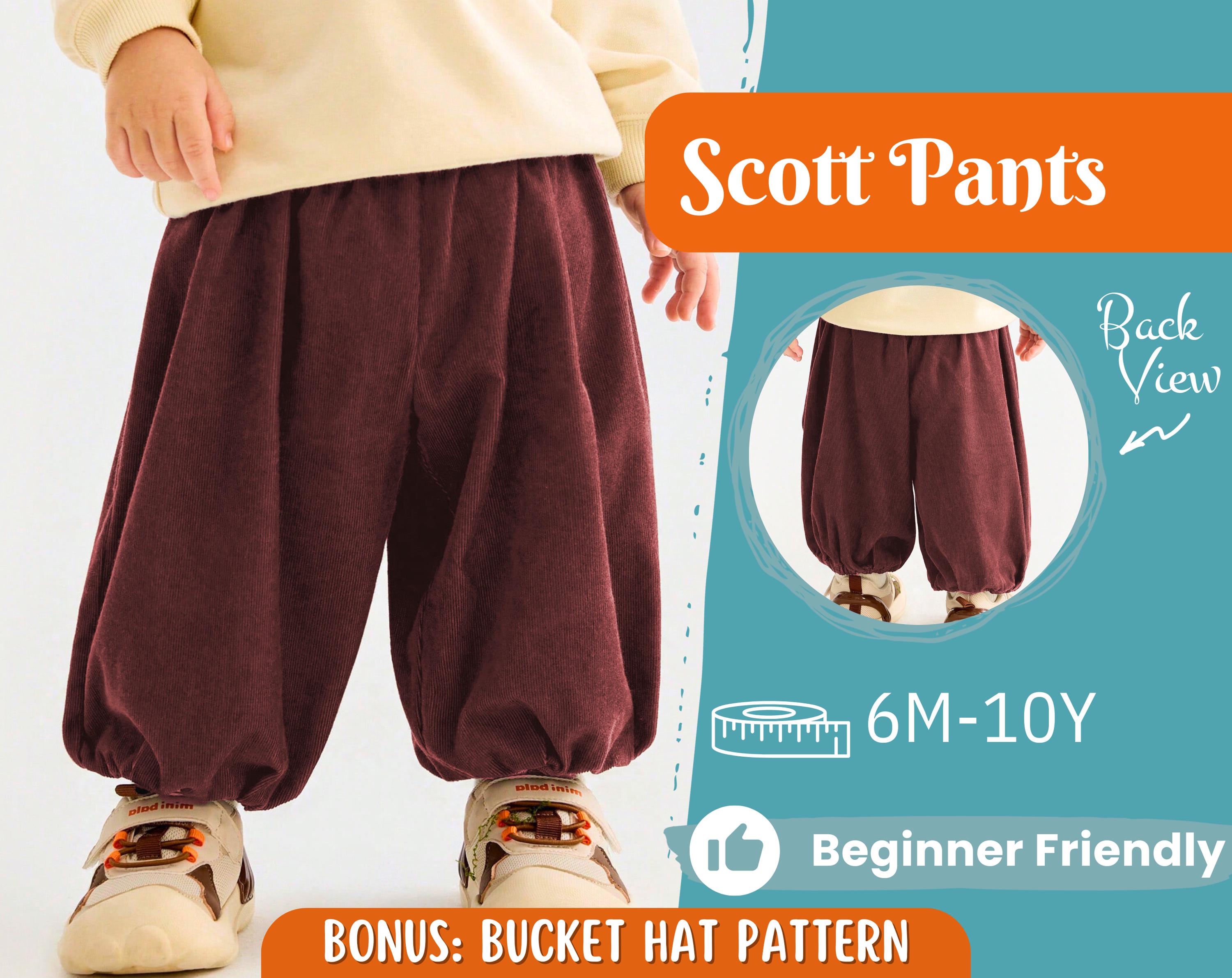 Baggy Pants Sewing Pattern for Kids, Elastic Waistband Pants, Kids Pattern, Baby Sewing Pattern, Beginner Pattern, Sewing Pattern Toddlers