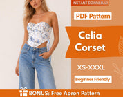 Corset Sewing Pattern | XS-XXXL | Corset Top Sewing Pattern | Sewing Patterns | Women pattern | Bodice Pattern | Stays Pattern
