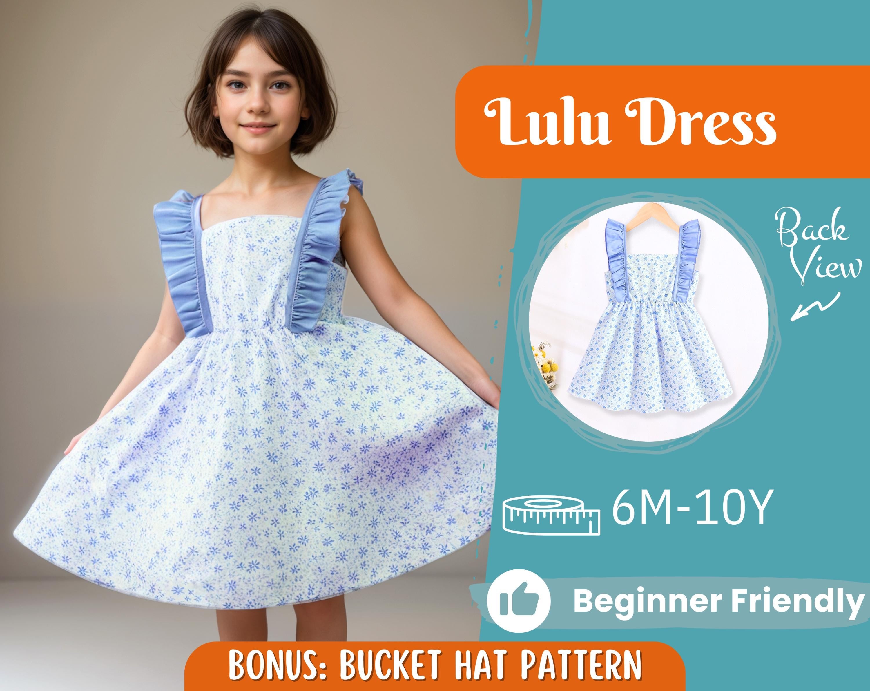 Dress Sewing Pattern for Kids, Dress Pattern, Kids Pattern, Summer Dress Pattern, Beginner Pattern, Sewing Pattern Toddlers, Baby Pattern