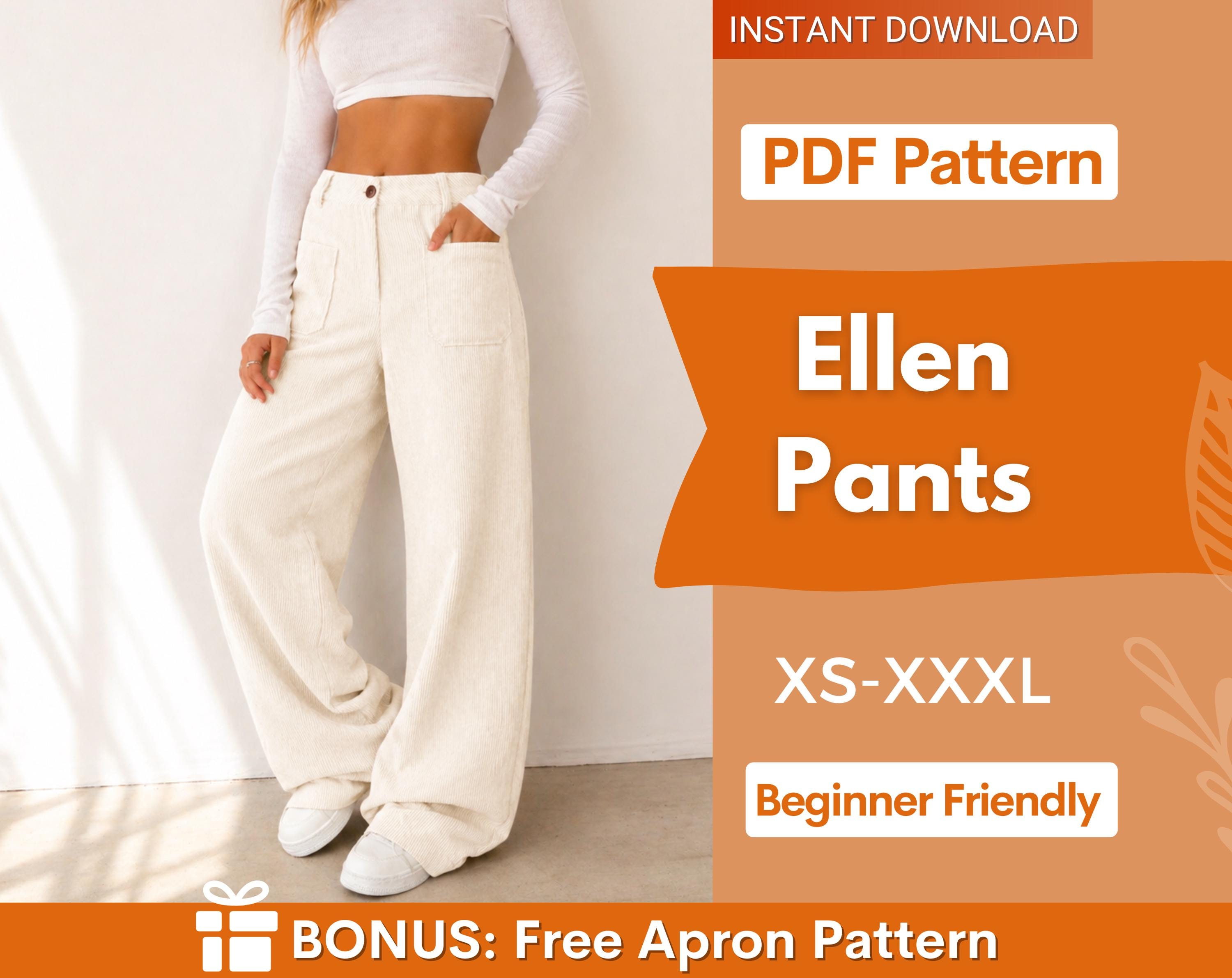 Pants Sewing Pattern for Women | XS-XXXL | Sewing Patterns | Trousers Pattern | Wide Leg Pants Pattern | Sewing Pattern Pants Women