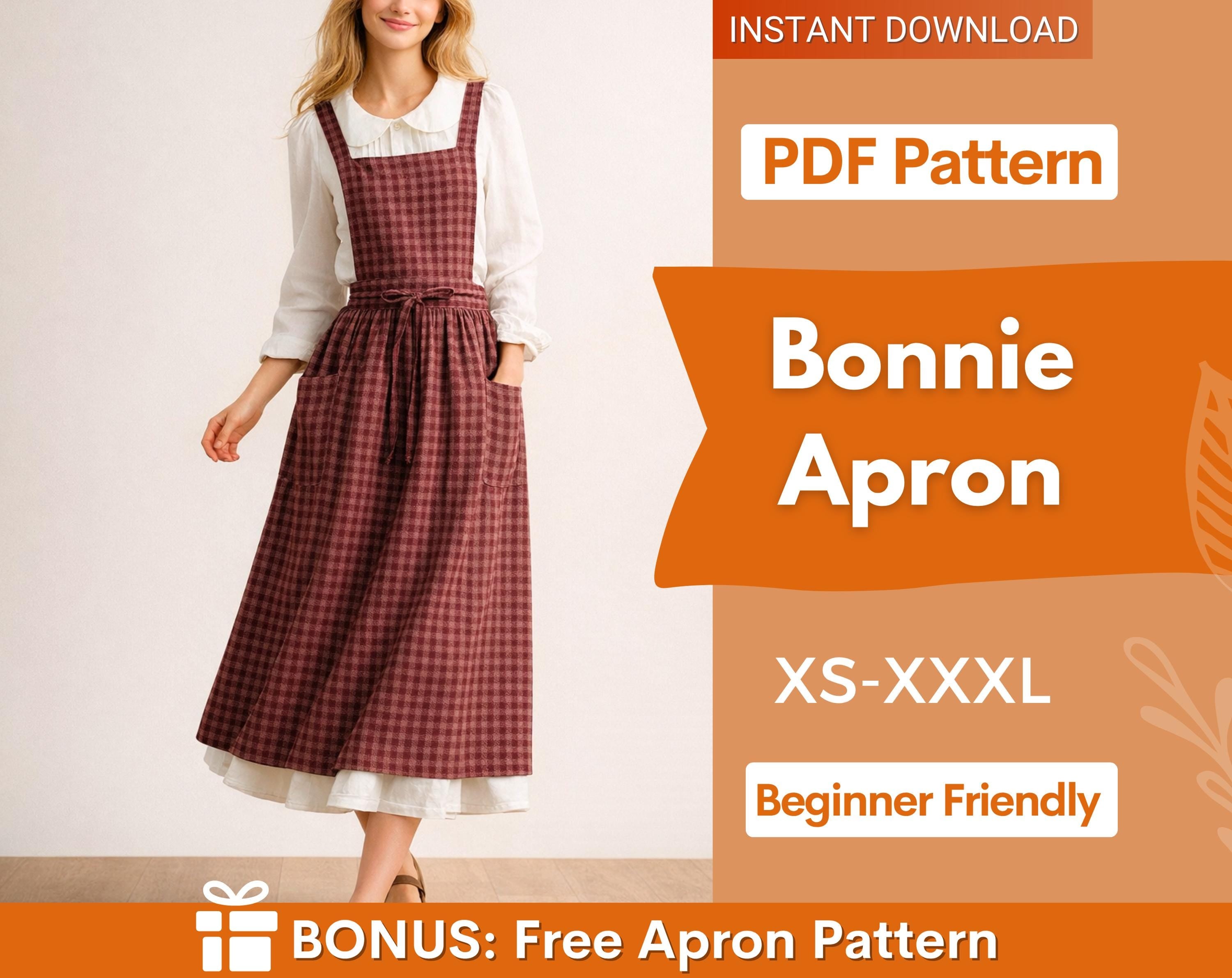 Apron Sewing Pattern | XS-XXXL | Pinafore Dress Pattern | Easy Apron Pattern | Apron Dress Sewing Pattern | Beginner Apron | Women Pattern