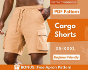 Shorts Pattern for Men | Men Sewing Pattern | Cargo Shorts Pattern | Sewing Pattern for Men | Cargo Shorts Sewing Pattern, Men Patterns