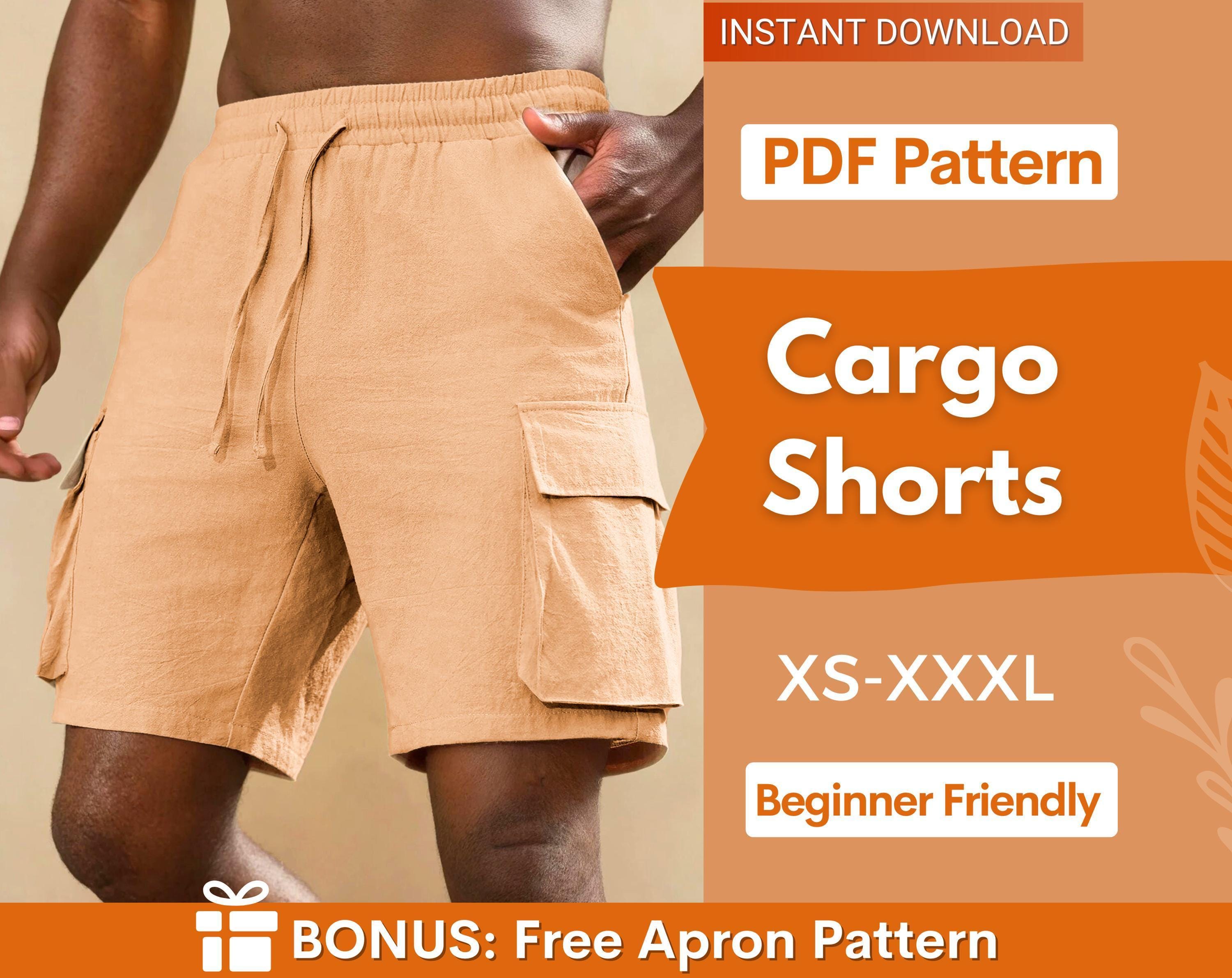 Shorts Pattern for Men | Men Sewing Pattern | Cargo Shorts Pattern | Sewing Pattern for Men | Cargo Shorts Sewing Pattern, Men Patterns