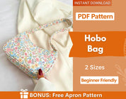 Hobo Bag Sewing Pattern | Shoulder Bag Pattern | Crossbody Bag Sewing Pattern | Shoulder Bag | Women Bag Pattern | Beginner Bag Pattern