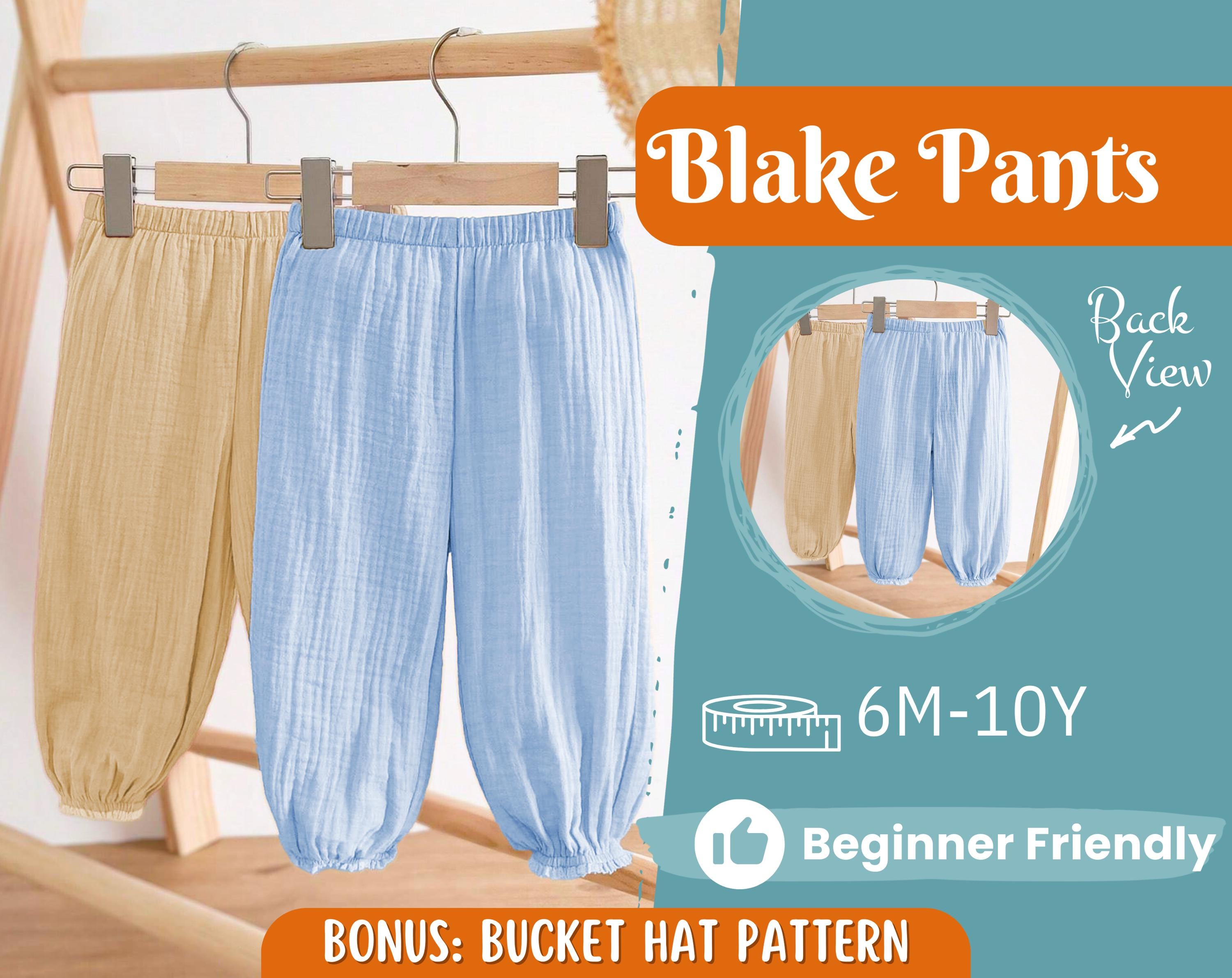 Pants Sewing Pattern for Kids, Elastic Waistband Pants Pattern, Kids Pattern, Baby Sewing Pattern, Beginner Pattern, Sewing Pattern Toddlers