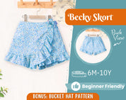 Skort Sewing Pattern for Kids, Skort Pattern, Kids Pattern, PDF Pattern, Beginner Pattern, Sewing Pattern Toddlers, Baby Pattern, Girl Skirt
