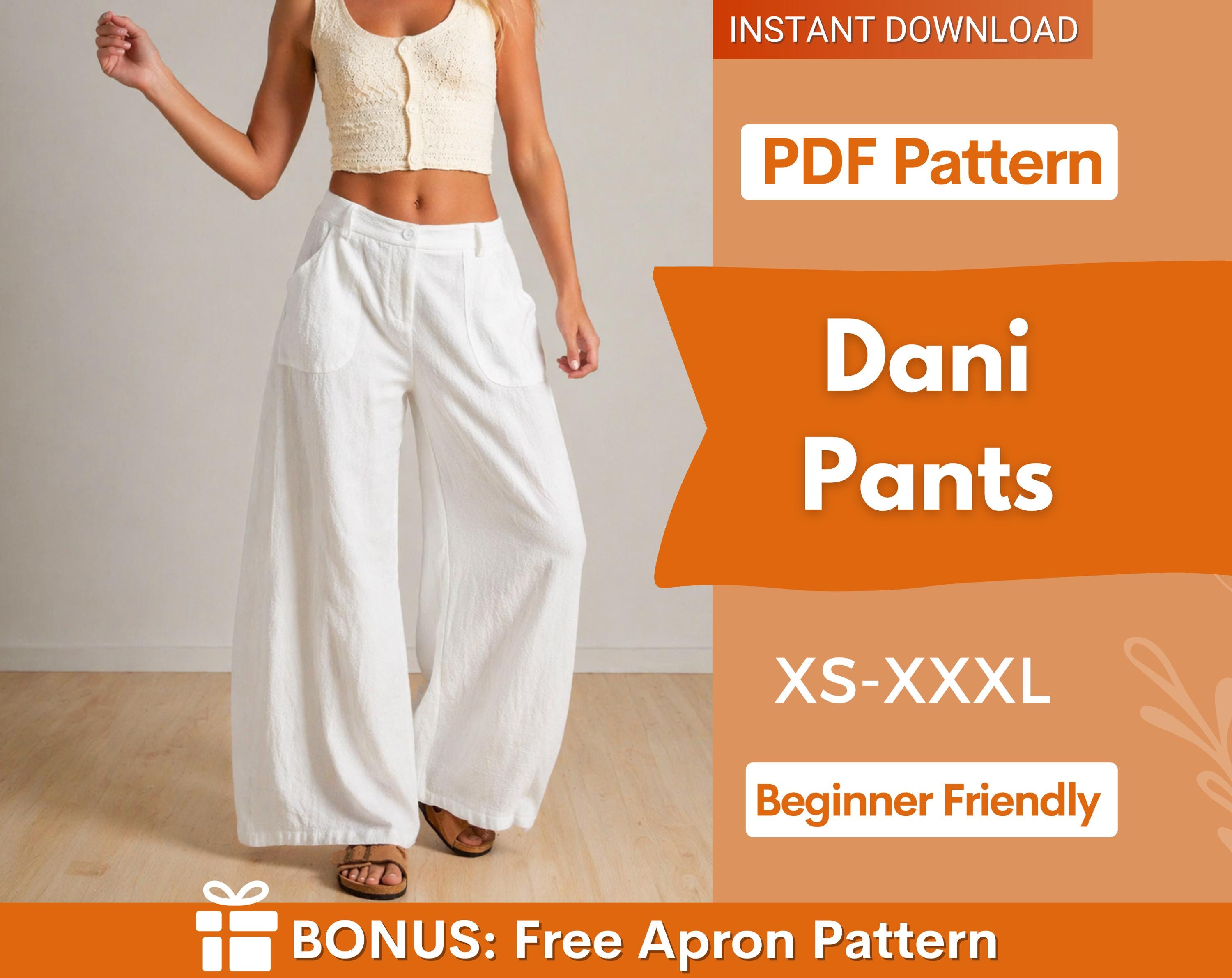 Pants Sewing Pattern for Women | XS-XXXL | Sewing Patterns | Trousers Pattern | Loose Wide Leg Pants Pattern | Summer Pants Women