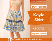 Midi Skirt Sewing Pattern | XS-XXXL | Tiered Skirt Pattern | Beginner Skirt Pattern | Short Skirt | Women Sewing Pattern Skirt | Mini Skirt
