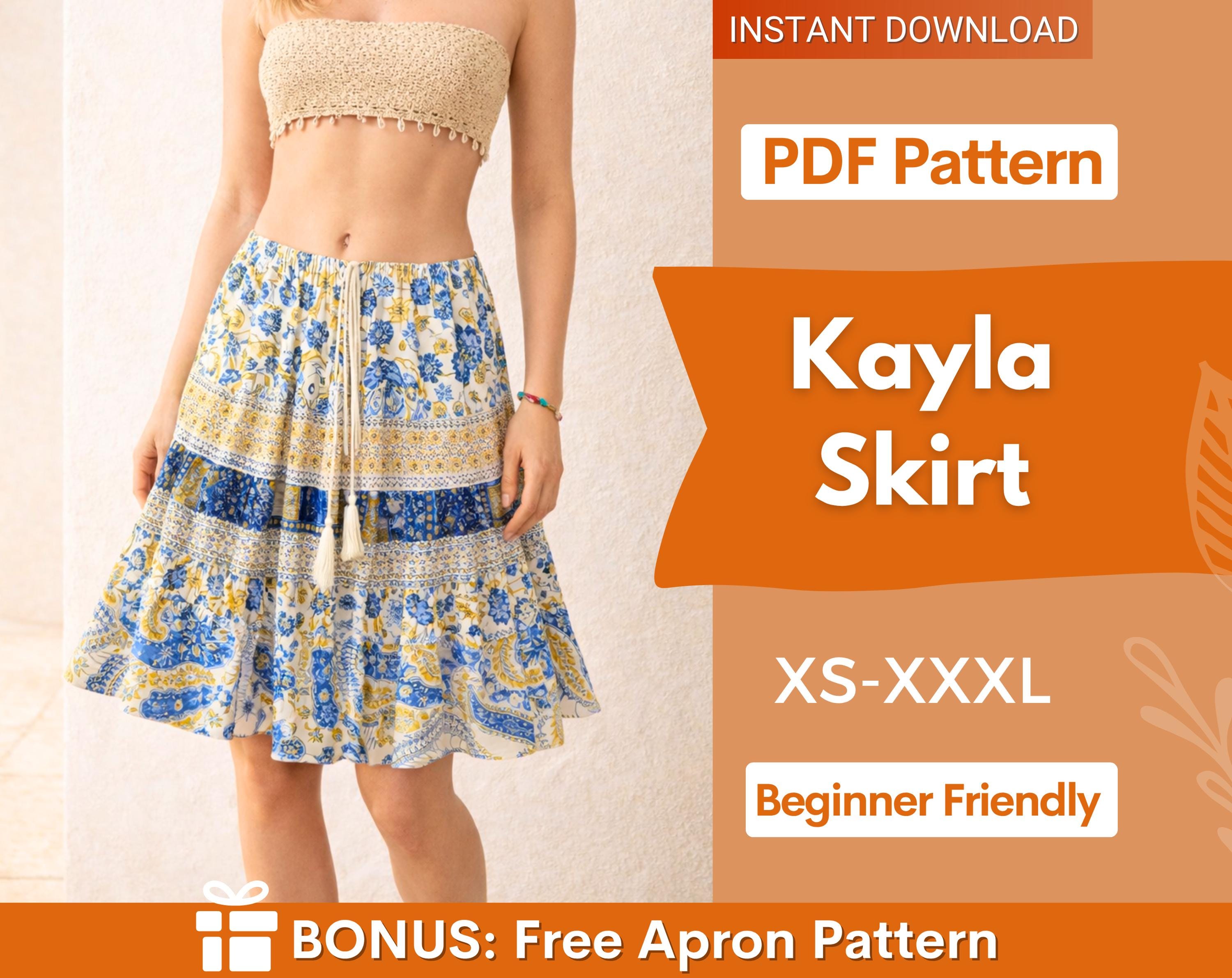 Midi Skirt Sewing Pattern | XS-XXXL | Tiered Skirt Pattern | Beginner Skirt Pattern | Short Skirt | Women Sewing Pattern Skirt | Mini Skirt