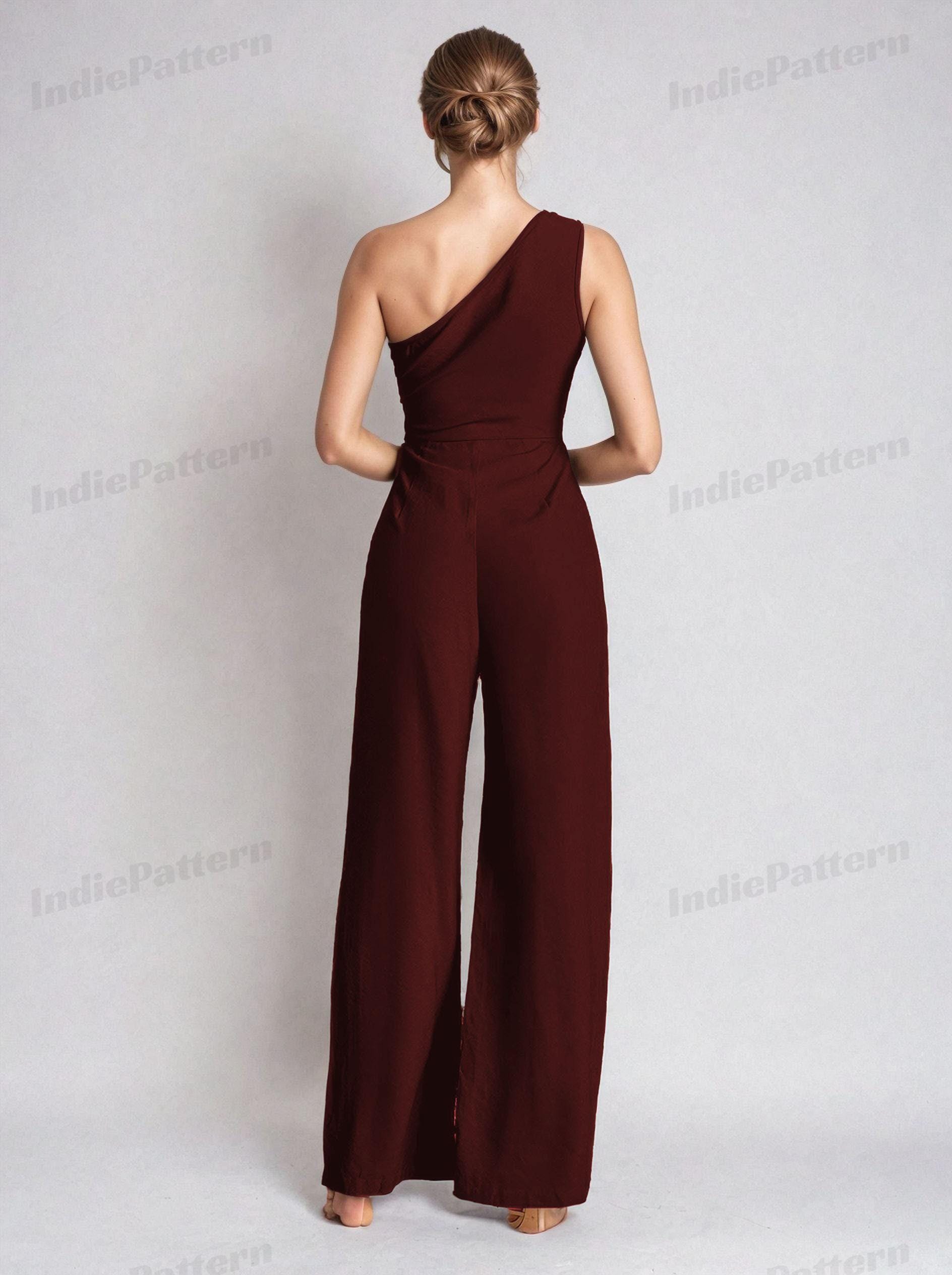Jumpsuit Pattern | Sewing Patterns | Women Sewing Patterns | One Shoulder Jumpsuit Sewing Pattern | Prom Jumpsuit Pattern | Dress Pattern