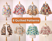 Quilted Patterns Bundle, Kids Pattern, Sewing Patterns for Kids, PDF Pattern, Beginner Pattern, Kids Sewing Patterns, Quilted Jacket Pattern