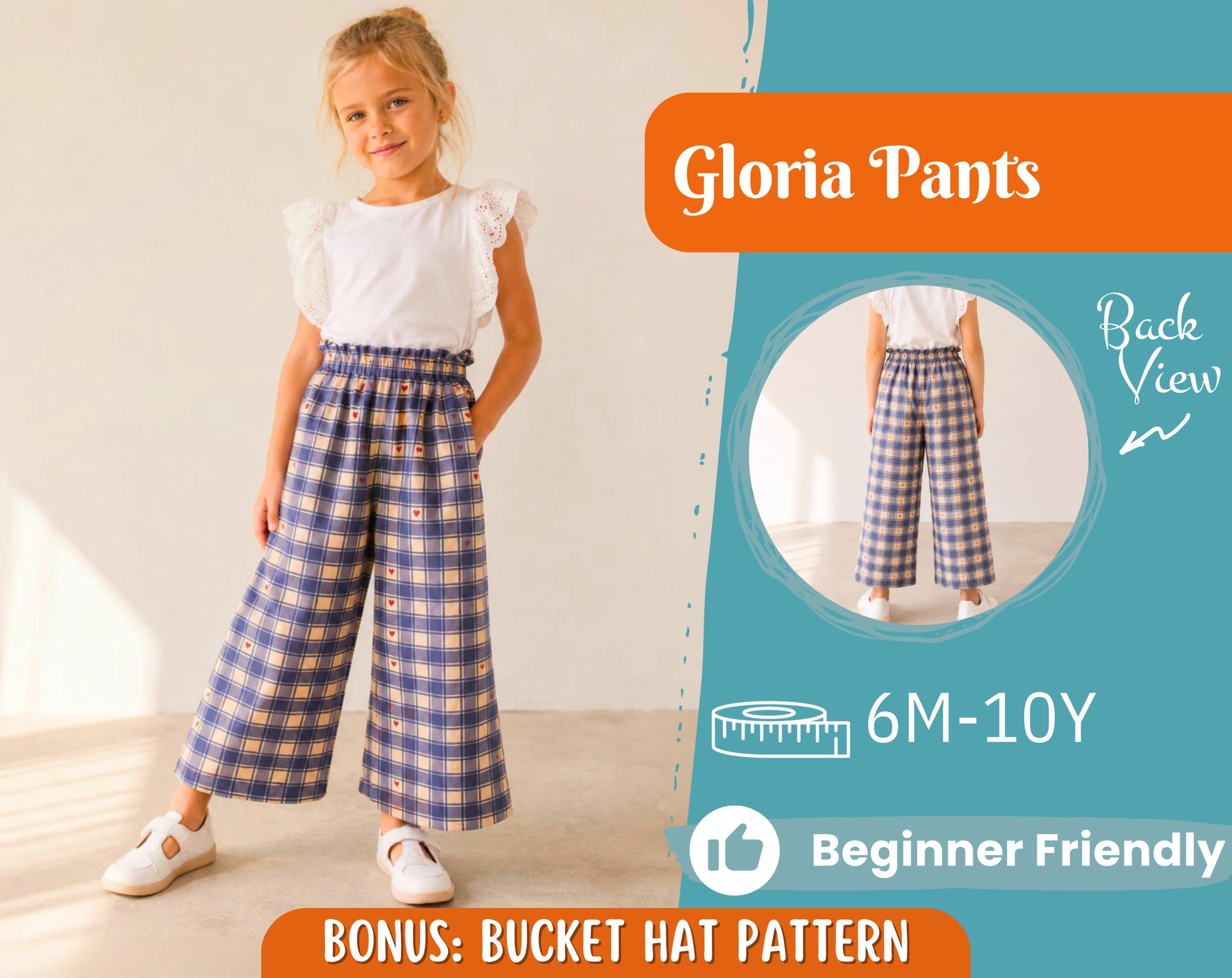 Pants Sewing Pattern for Kids, Elastic Waistband Pants Pattern, Kids Pattern, Baby Sewing Pattern, Beginner Pattern, Sewing Pattern Toddlers