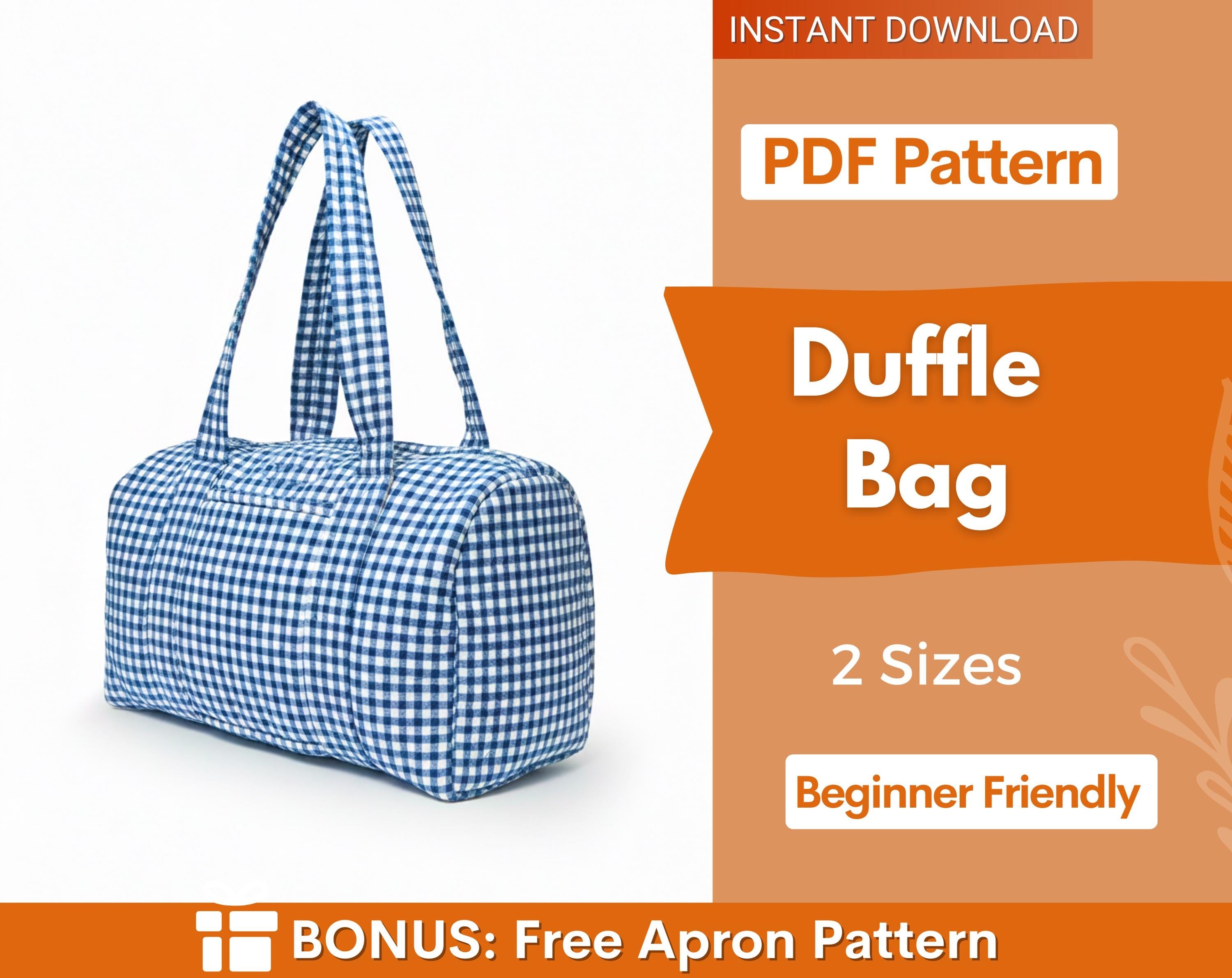 Duffle Bag Pattern | Bag Sewing Pattern | Beginner Pattern | Travel Bag Pattern | Large Bag Pattern | Beginner Bag Pattern