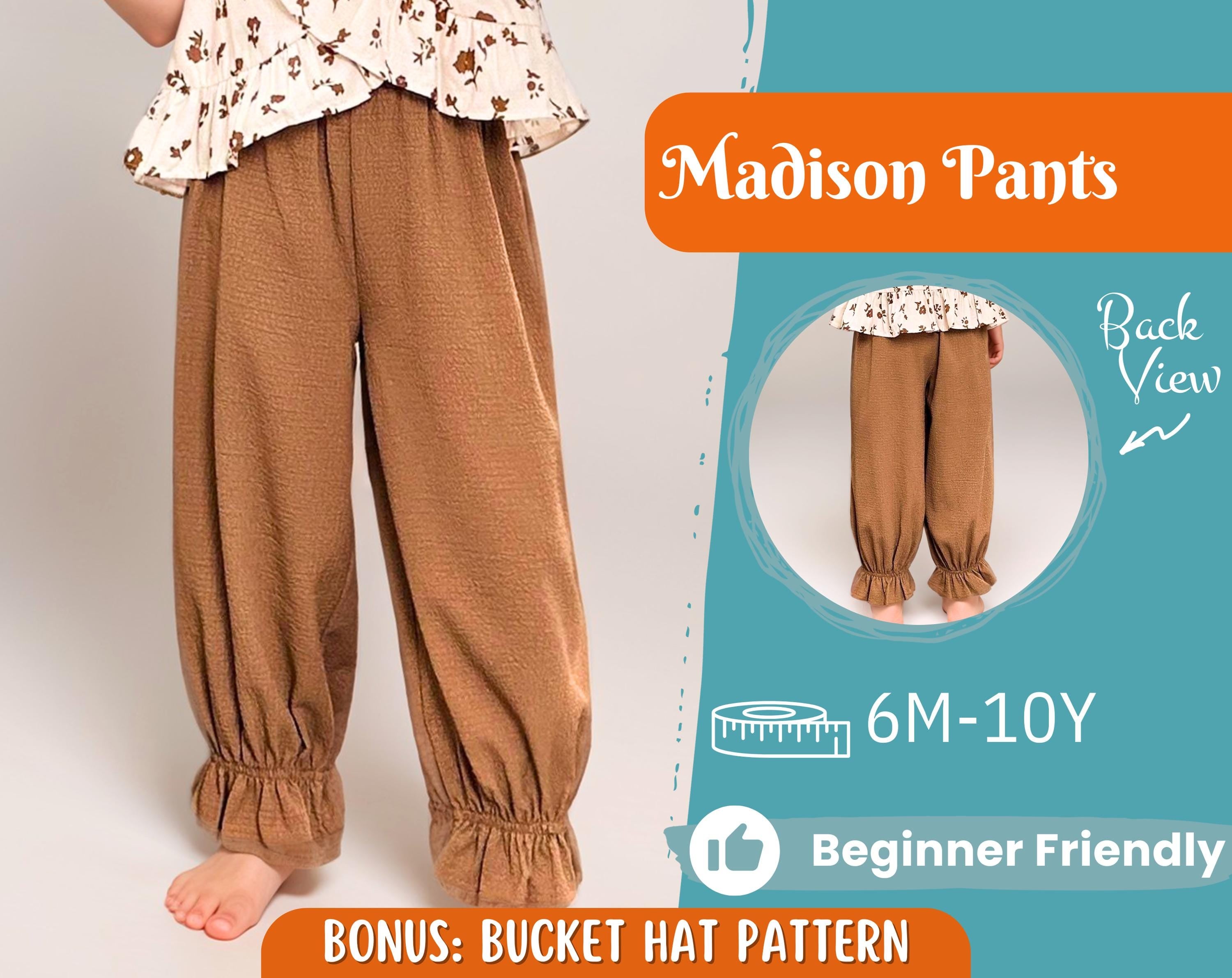 Pants Sewing Pattern for Kids, Elastic Waistband Pants Pattern, Kids Pattern, PDF Sewing Pattern, Beginner Pattern, Joggers Pants Pattern
