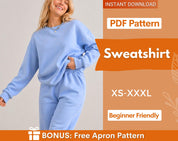 Sweatshirt Pattern, Women Pattern, Sweater Sewing Pattern | XS-XXXL | PDF Instant Download | Women's Sewing Pattern
