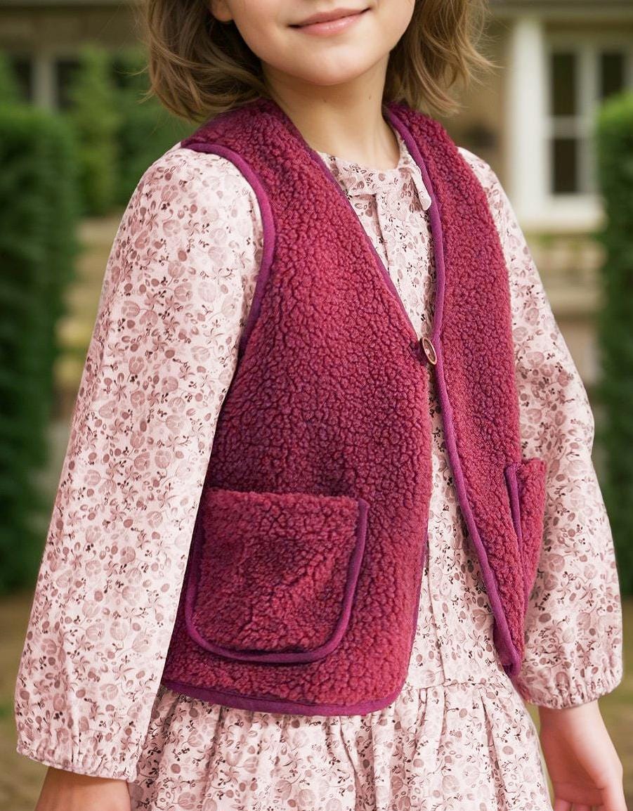 Vest Sewing Pattern for Kids, Teddy Vest Pattern, Kids Pattern, PDF Pattern, Beginner Pattern, Sewing Pattern Toddlers, Kids Vest Pattern