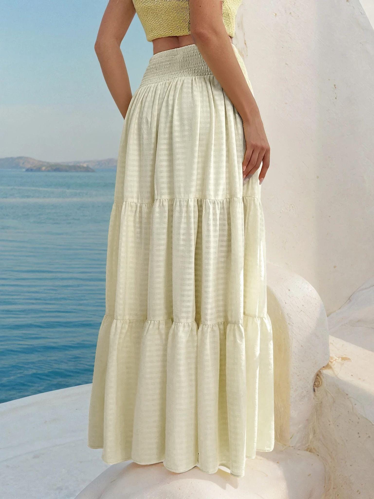 Tiered Maxi Skirt Sewing Pattern | Skirt Pattern | High Waist Skirt Pattern | Sewing Patterns | Women Sewing Pattern, Summer Skirt Pattern