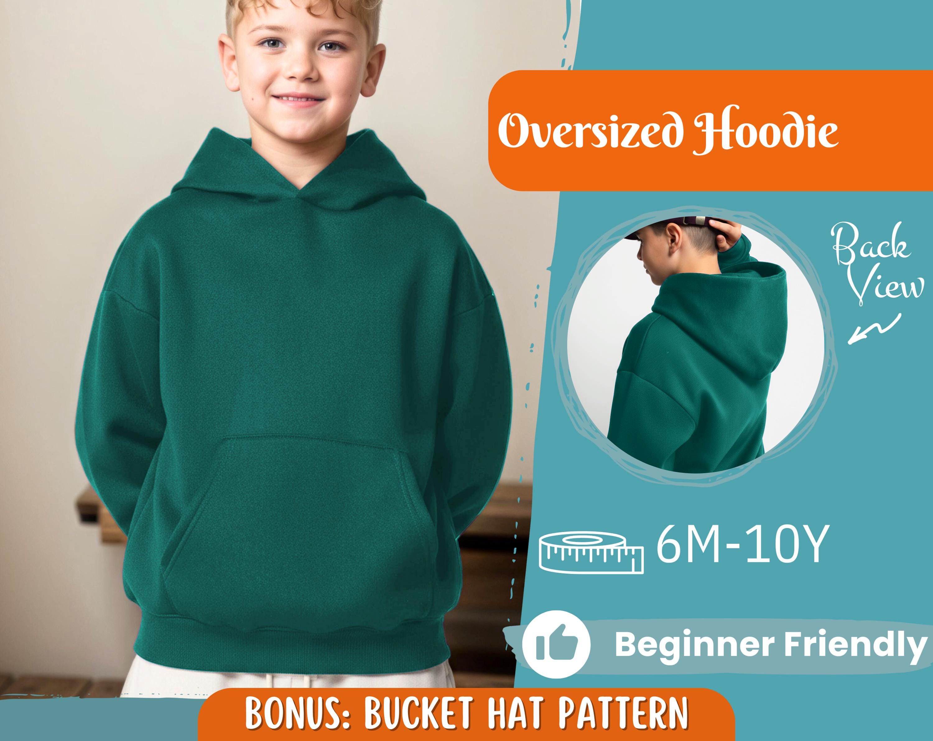 Hoodie Sewing Pattern for Kids, Oversized Hoodie Pattern, Kids Pattern, PDF Pattern, Beginner Pattern, Sewing Pattern Toddlers, PDF Pattern