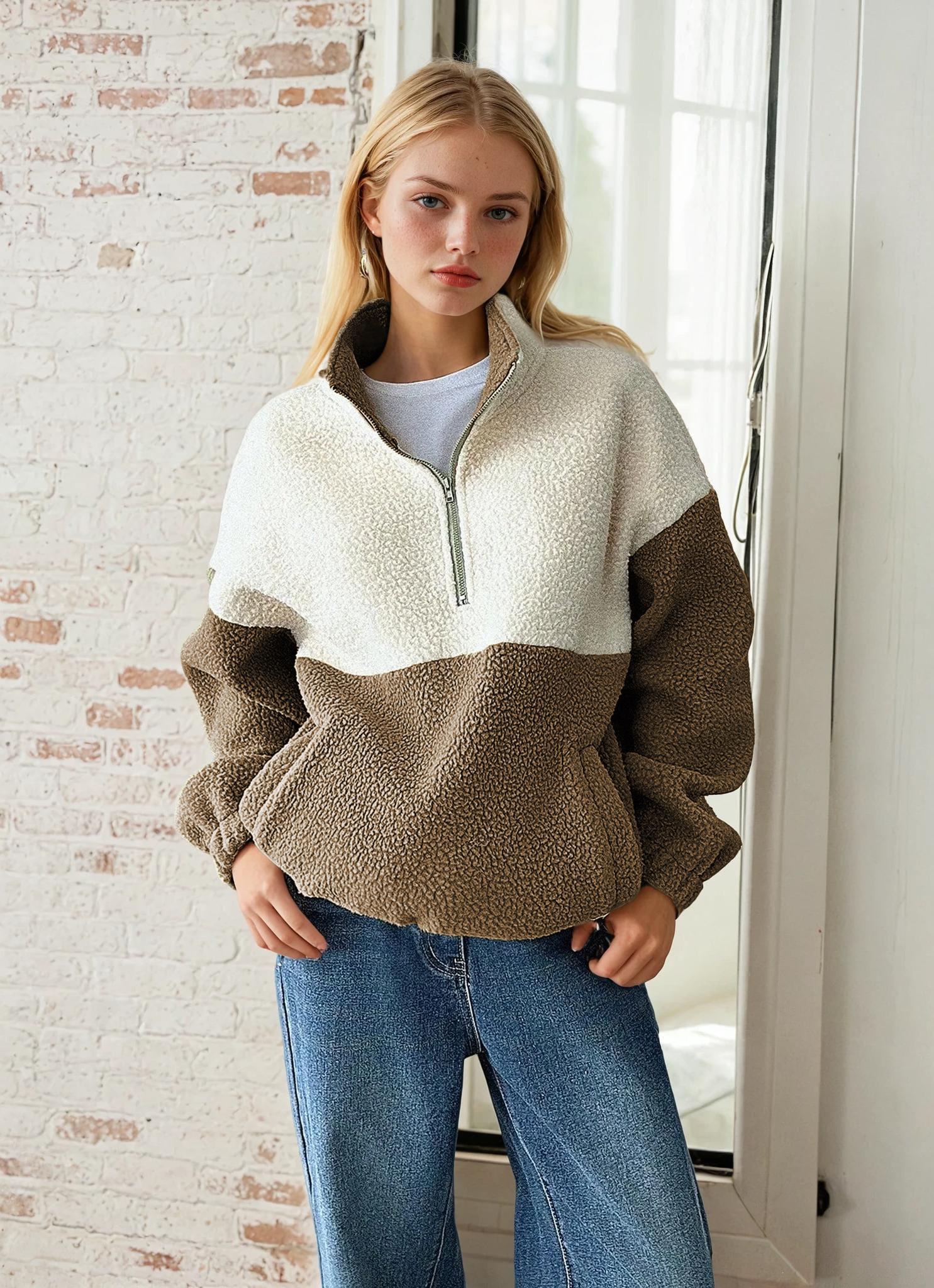 Zip Sweatshirt Pattern for Women, Women Sweater Pattern, Zip Up Sweater Pattern, Women Sewing Pattern, Beginner Sewing Pattern Sweatshirt