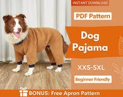 Dog Pajama Sewing Pattern, Dog Pattern, Dog Sewing Pattern, Dog Pajama, Pattern for dog, Dog Jacket Pattern, Dog Top Pattern, Dog Jumpsuit