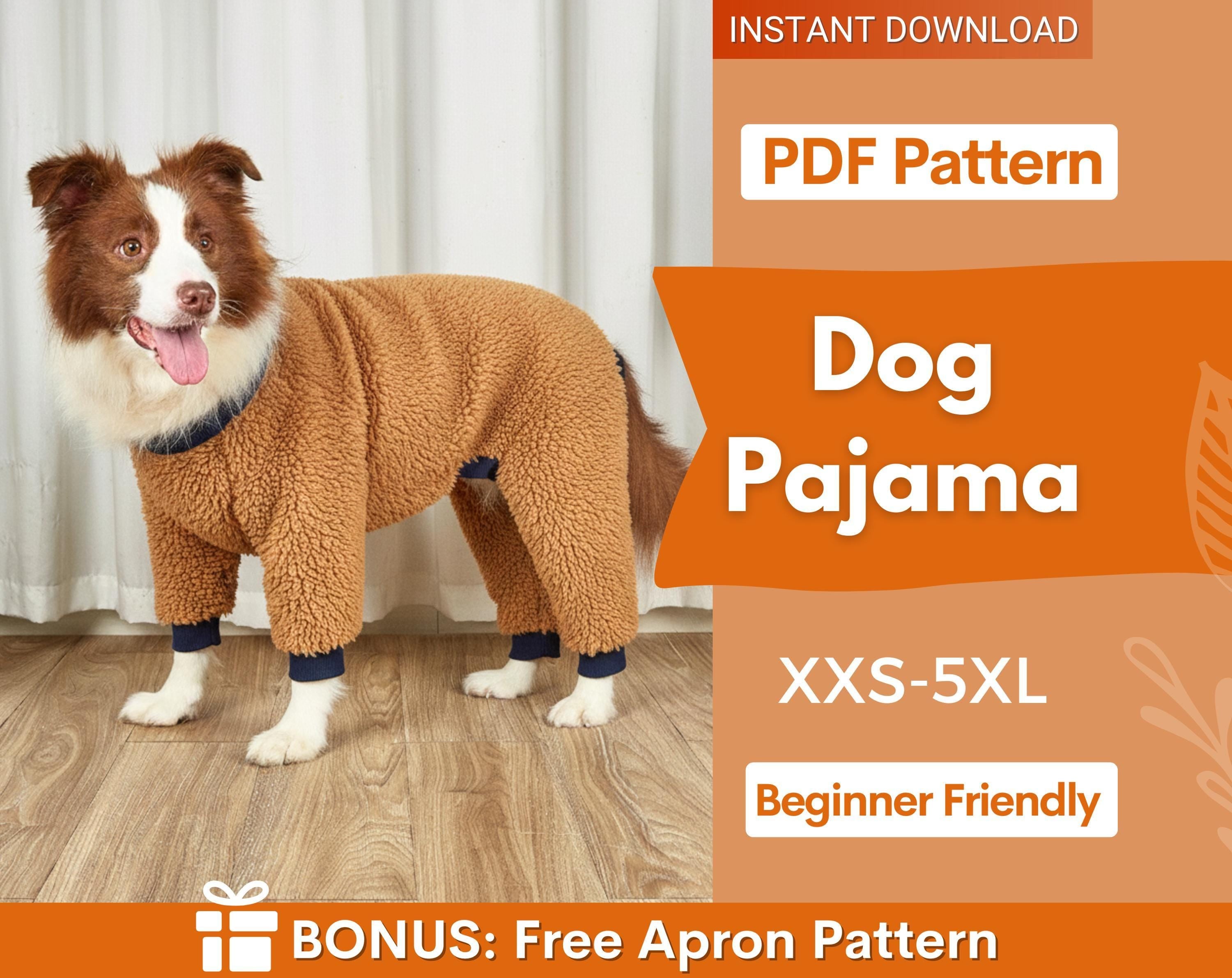 Dog Pajama Sewing Pattern, Dog Pattern, Dog Sewing Pattern, Dog Pajama, Pattern for dog, Dog Jacket Pattern, Dog Top Pattern, Dog Jumpsuit