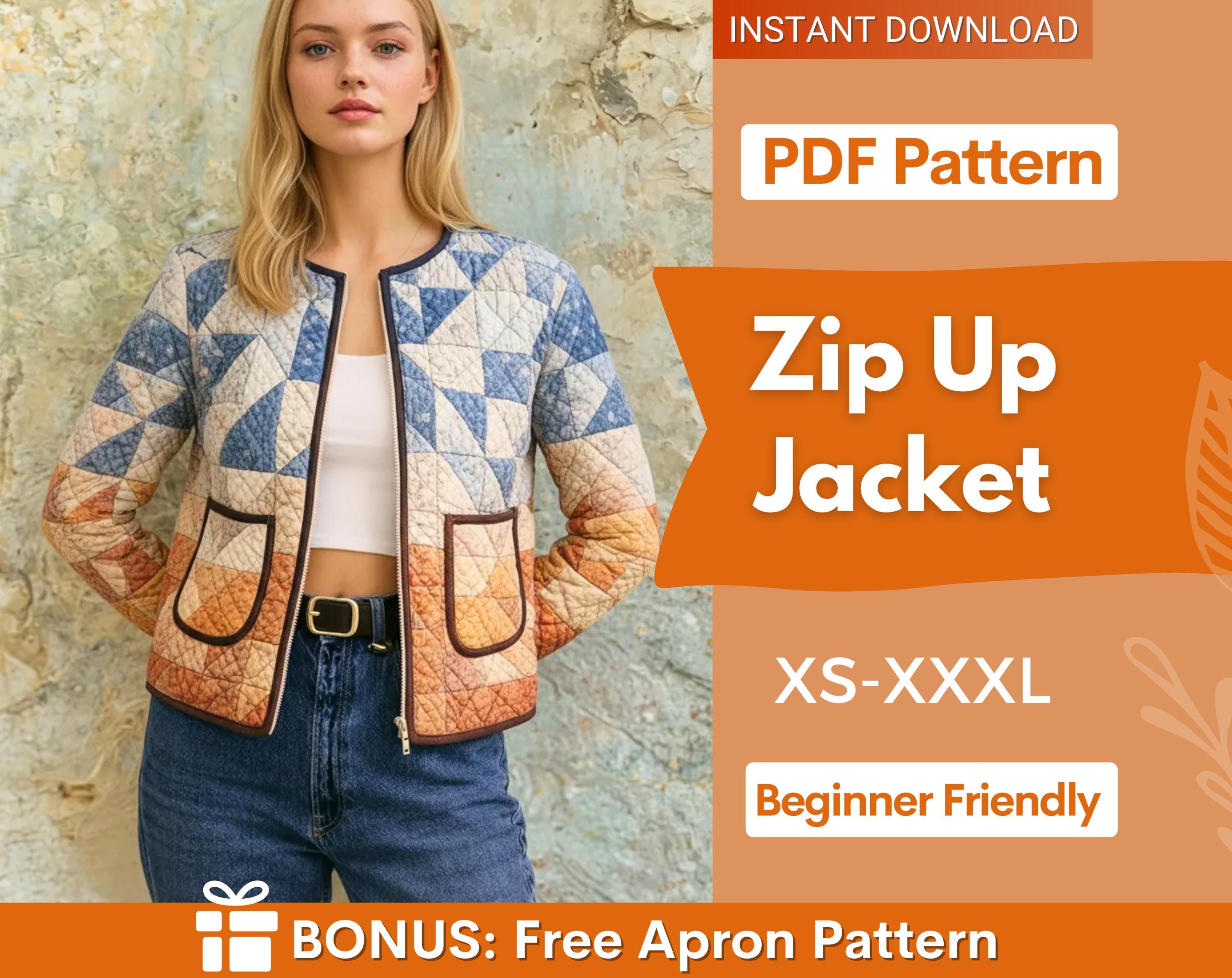 Jacket Sewing Pattern for Women | Jacket Pattern | Sewing Patterns | Coat Pattern | Women Sewing Pattern, Beginner Jacket, Quilted Jacket