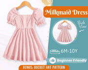 Dress Sewing Pattern for Kids, Dress Pattern, Kids Pattern, Milkmaid Dress Pattern, Beginner Pattern, Sewing Pattern Toddlers, PDF Pattern