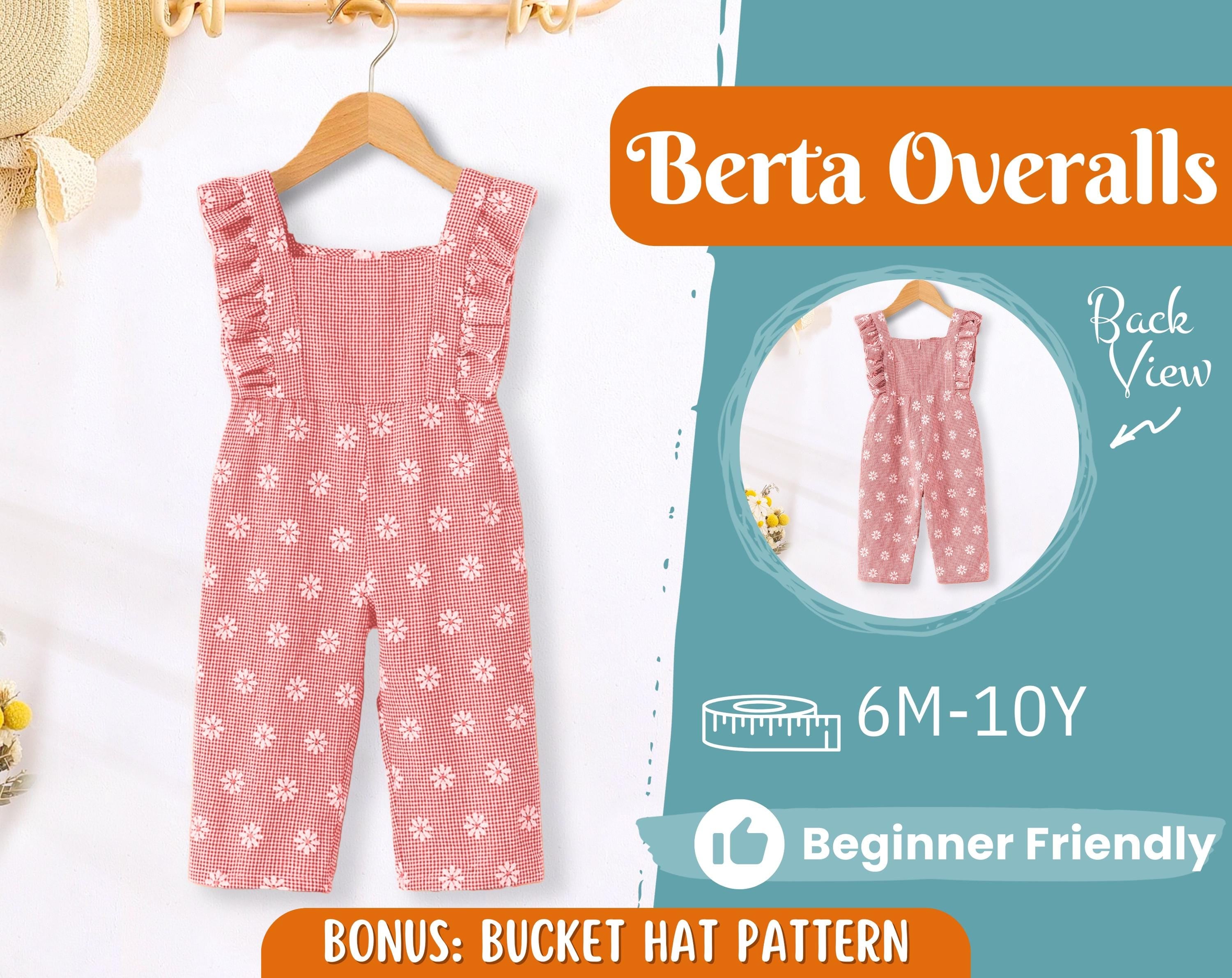 Overalls Sewing Pattern for Kids, Overalls Pattern, Kids Pattern, Jumpsuit Pattern, Beginner Pattern, Sewing Pattern Toddlers, Baby Pattern