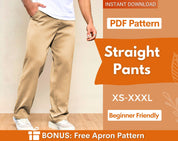 Men Straight Leg Pants Pattern | Men Trousers Pattern | Men Sewing Pattern Pants, Straight Pants for men, Men's Sewing Pattern Trousers