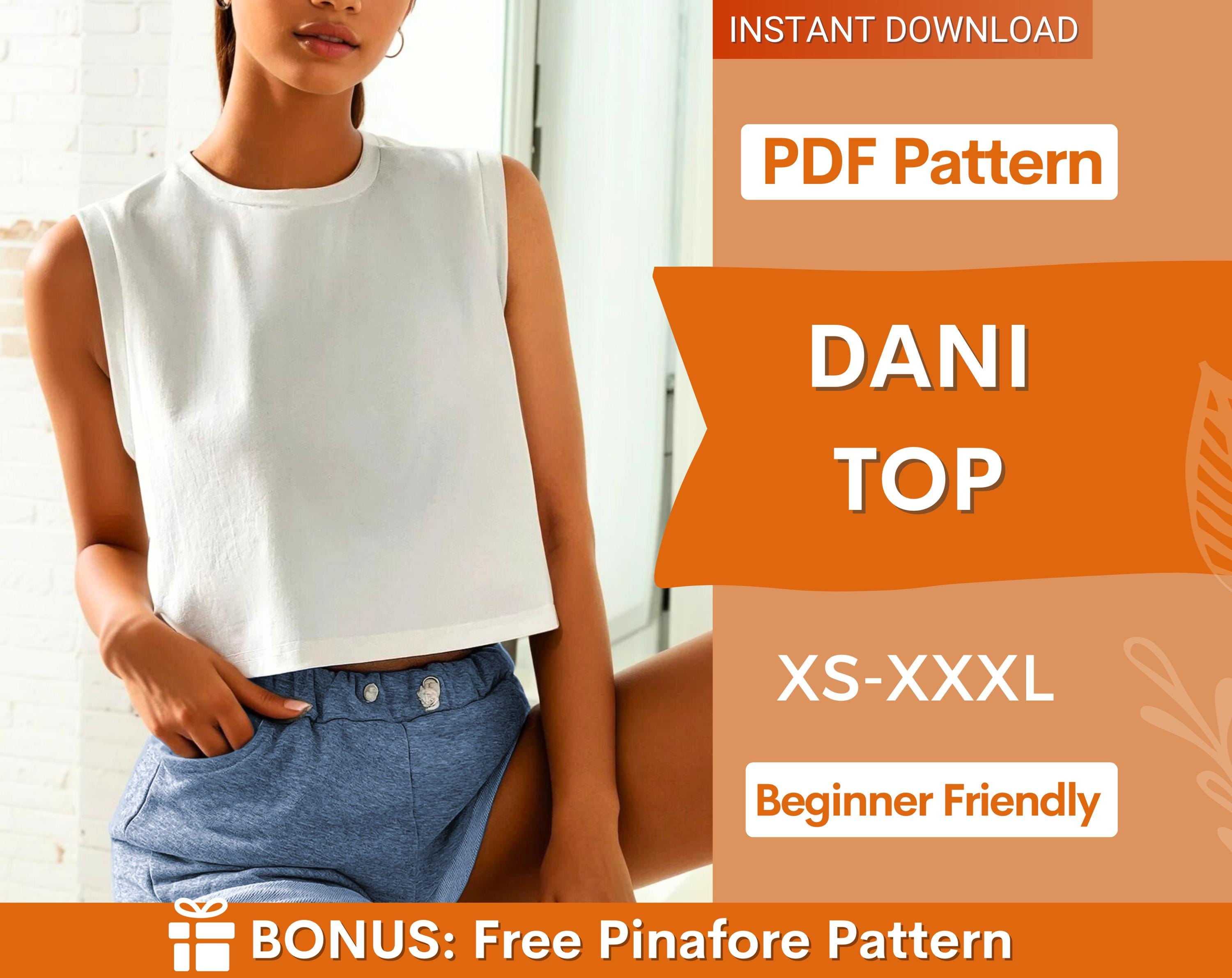 Crop Top Sewing Pattern | Women Sewing Pattern | Tshirt Pattern | Sleeveless Top Pattern | Sewing Patterns for Beginner Top | Tank Top