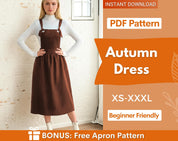 Pinafore Dress Sewing Pattern | Dress Pattern | Sewing Patterns | Women Dress Pattern | Women pattern | Jumper Dress, Pinafore Dress