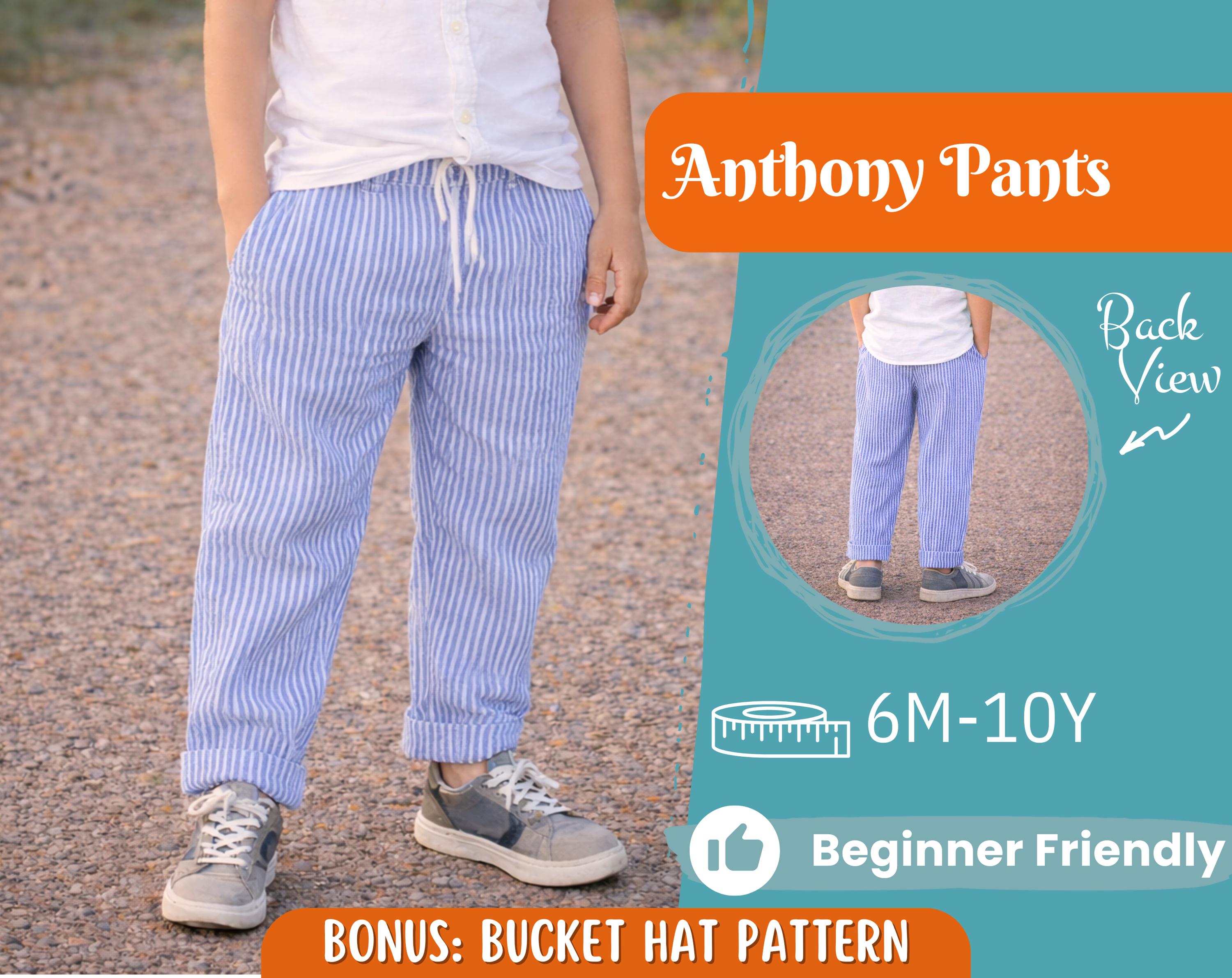 Pants Sewing Pattern for Kids, Elastic Waistband Pants Pattern, Kids Pattern, Baby Sewing Pattern, Beginner Pattern, Sewing Pattern Toddlers