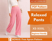 Relaxed Pants Pattern | Women Pants Sewing Pattern | Yoga Pants Pattern | Sewing Patterns | Straight Leg Pants | Sewing Pattern Women Pants